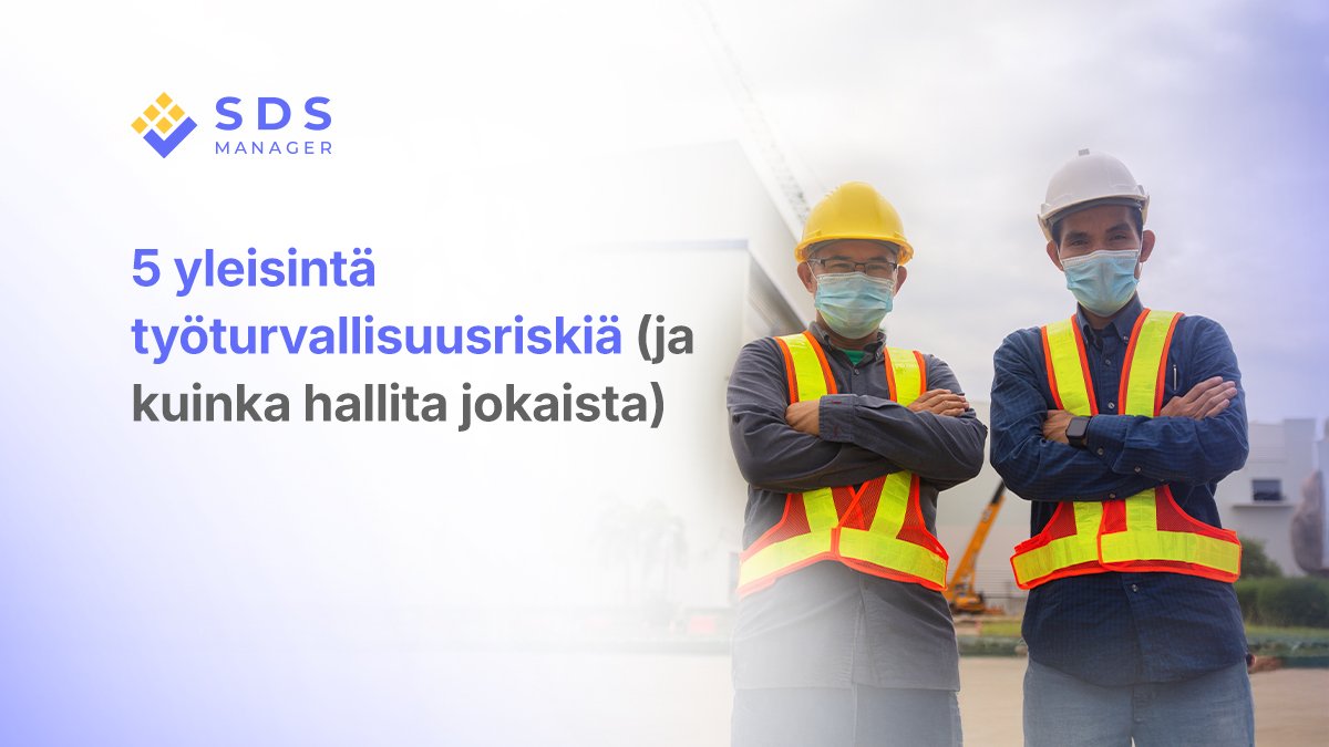 5 yleisintä työturvallisuusvaaraa: kemialliset, fysikaaliset, ergonomiset, biologiset ja psykososiaaliset. Ehkäisytoimenpiteet työturvallisuuslain 738/2002 mukaan.