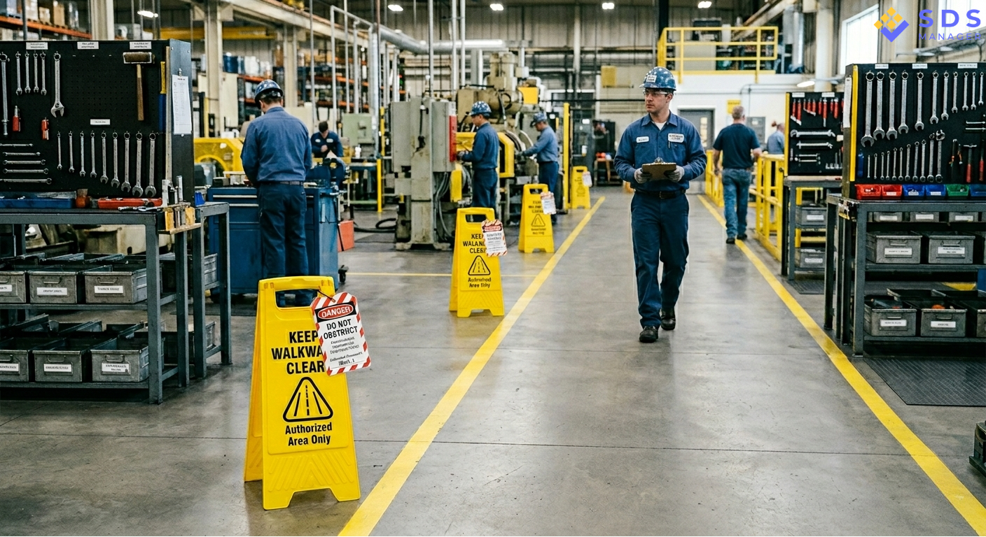 Keep Walkways Clear and Workplace Organization High