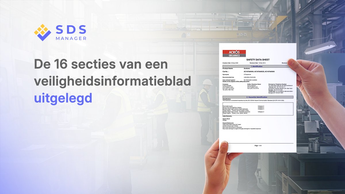 De 16 secties van een veiligheidsinformatieblad uitgelegd
