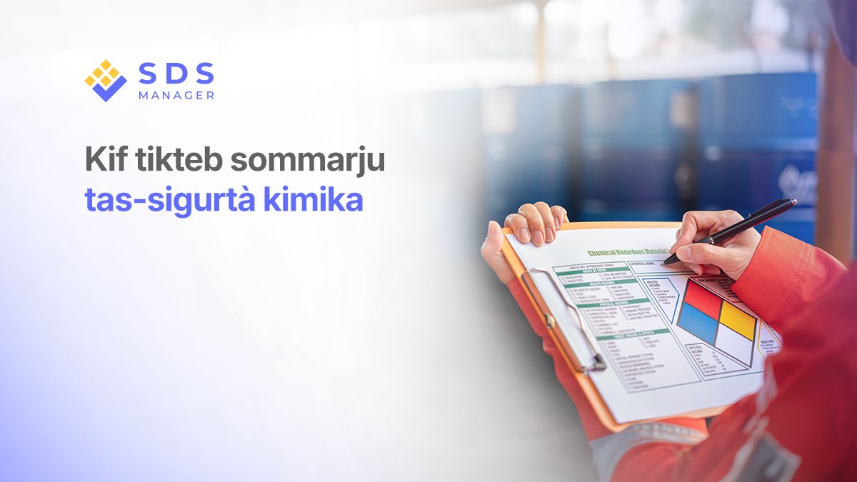 Kif tikteb sommarju tas-sigurtà kimika