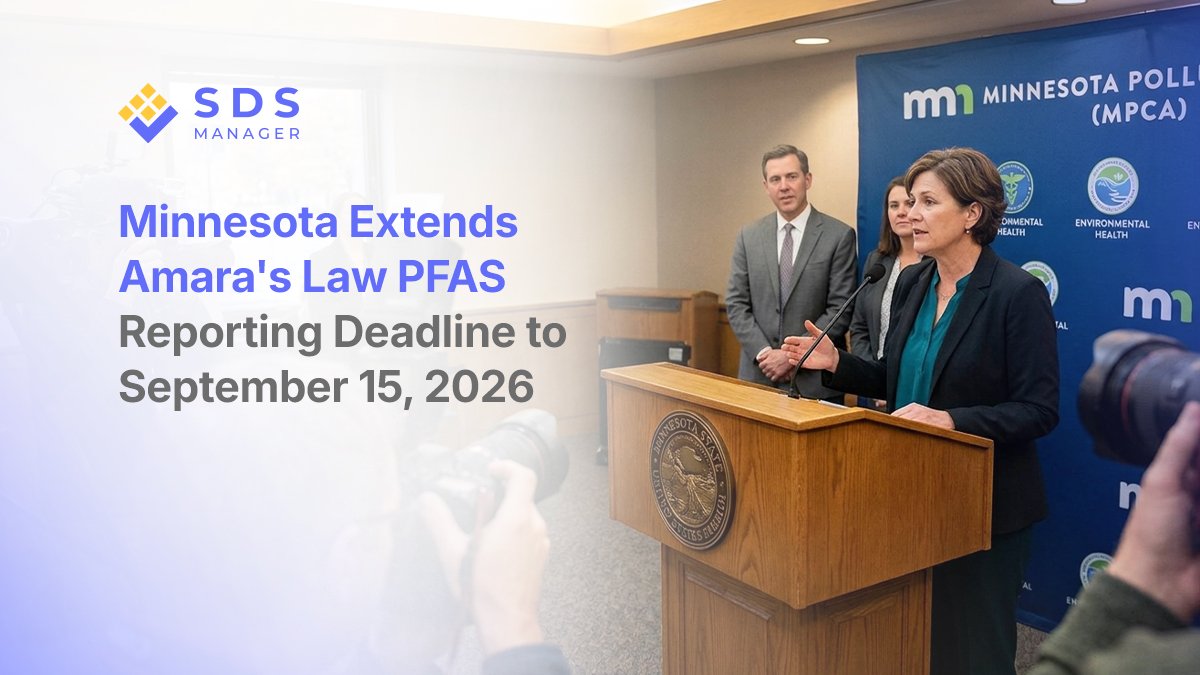 MPCA extended Minnesota's Amara's Law PFAS reporting deadline to September 15, 2026, the second delay for manufacturers.