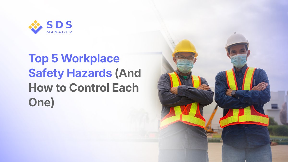 Discover the 5 most common workplace safety hazards including chemical, physical, ergonomic, biological, and psychosocial and the EU compliant controls to prevent them.