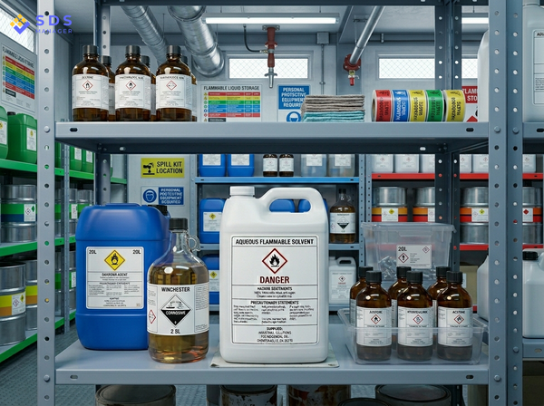 GHS Labels in Chemical Storage
