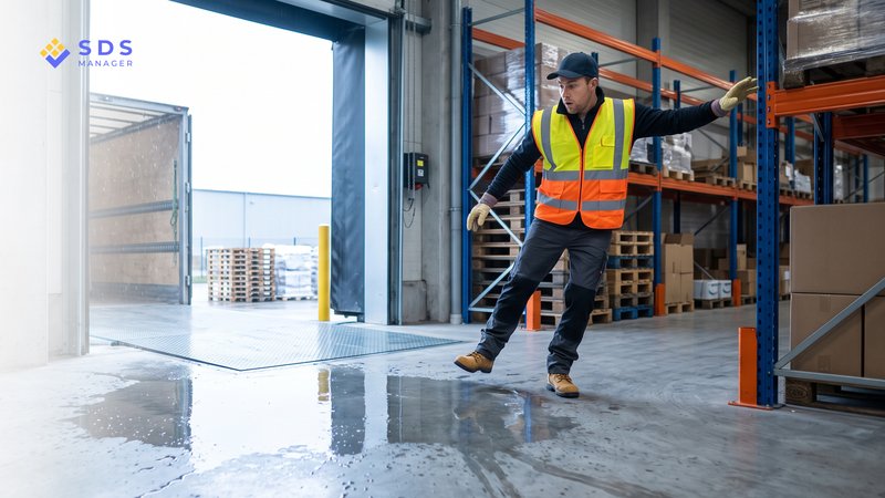 Warehouse floor-slipping example