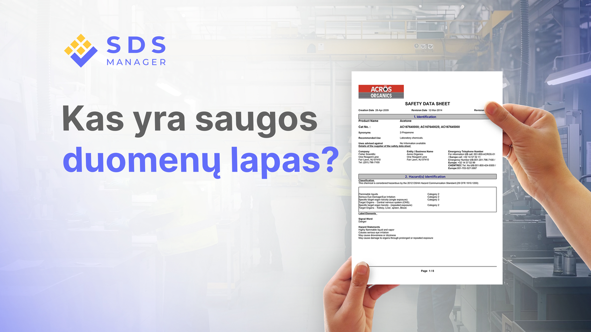 Kas yra saugos duomenų lapas?