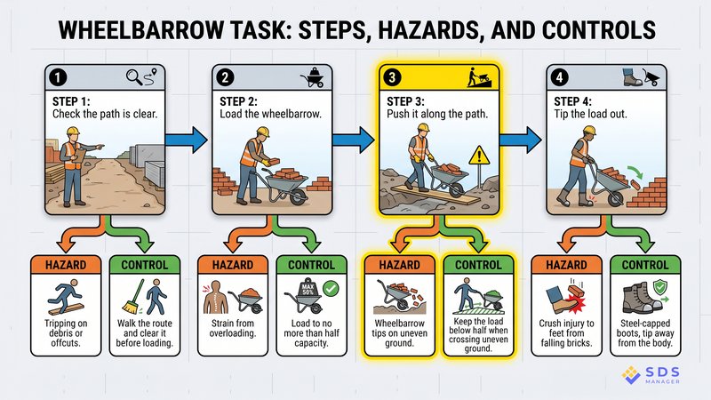 Wheelbarrow JSA steps example