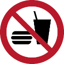 eating and drinking prohibited symbol
