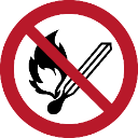 no open flame symbol